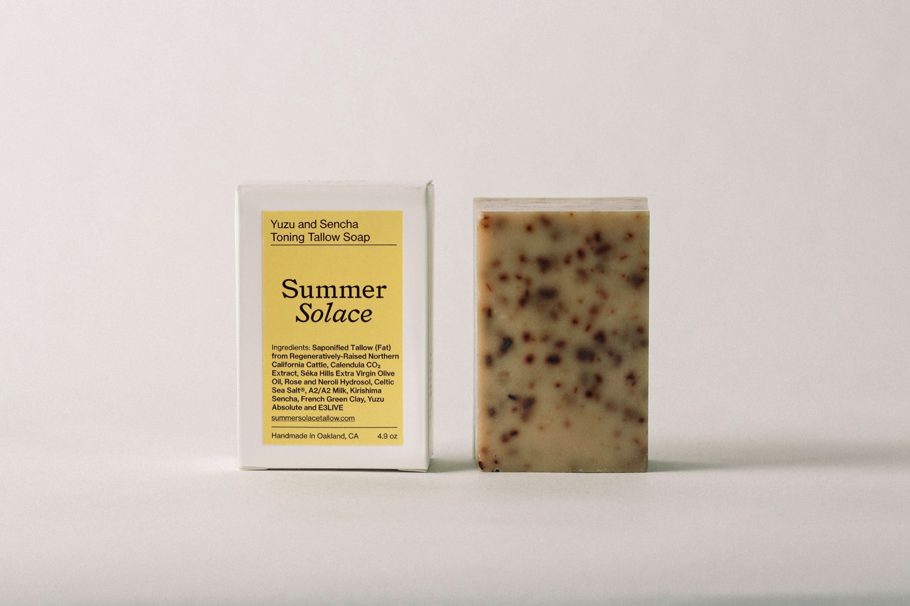 Summer Solace Tallow Tallow Soap Yuzu &amp; Sencha Soap – Invigorating Toning Bar with E3Live®