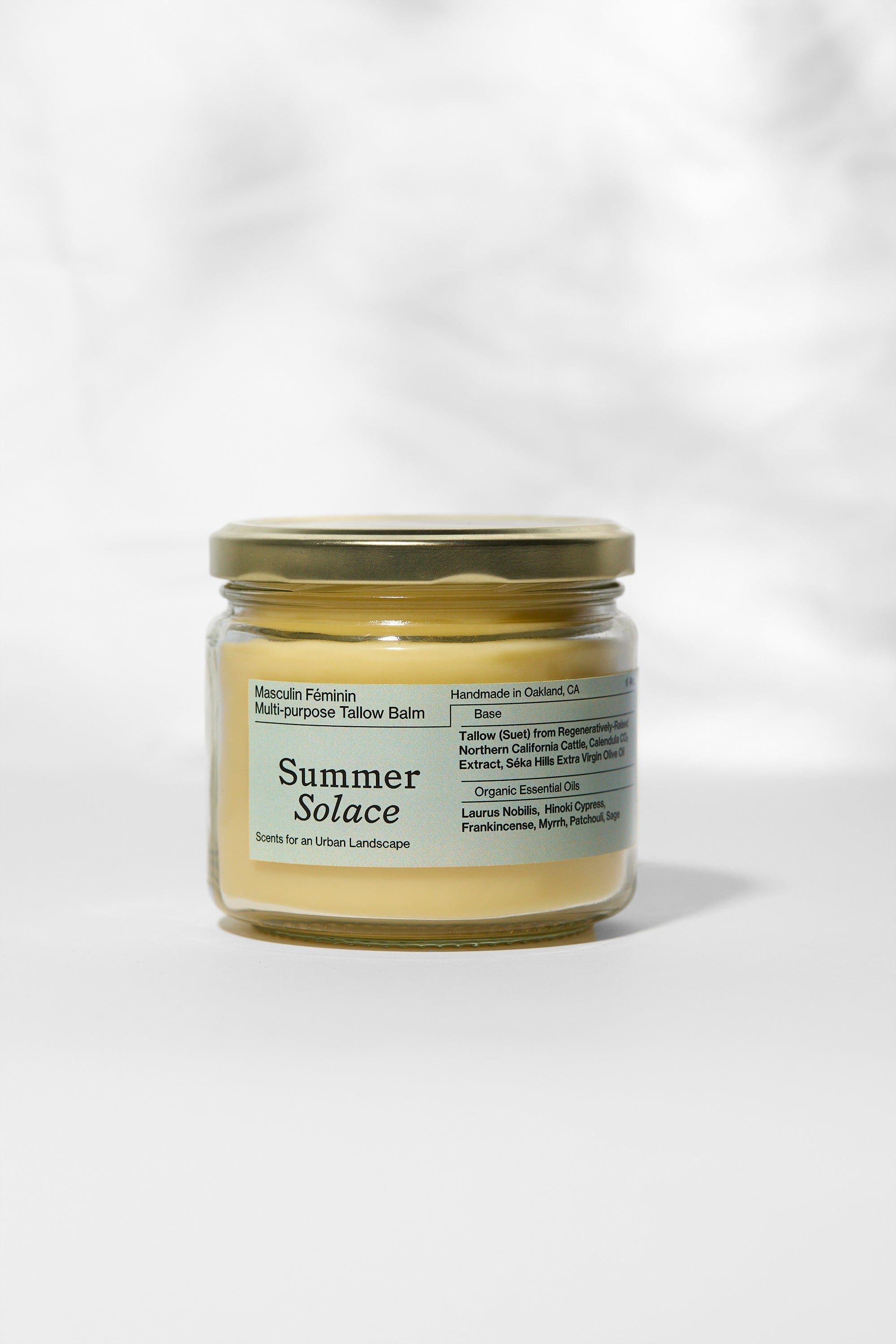 Summer Solace Tallow Tallow Balm Masculin Féminin Tallow Balm - Family Size 11.5 oz (Best Value) Masculin Féminin Tallow Balm – Frankincense, Patchouli &amp; Hinoki Wood
