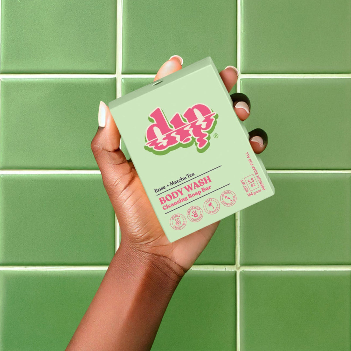 Dip Body Wash Cleansing Soap Bar - Rose &amp; Matcha Tea