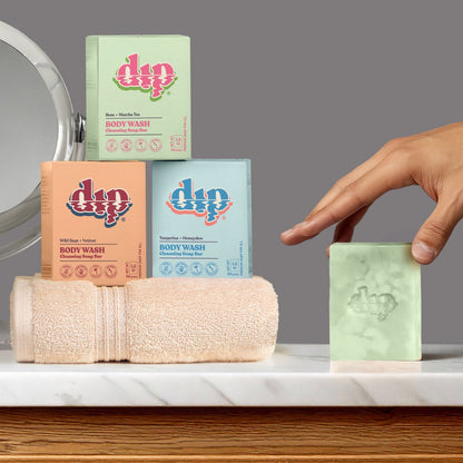 Dip Body Wash Cleansing Soap Bar - Rose &amp; Matcha Tea