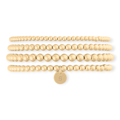 Cuffed by Nano LLC SMALL - 6.5" / s Old English Initial Juno Four Bracelet Stack