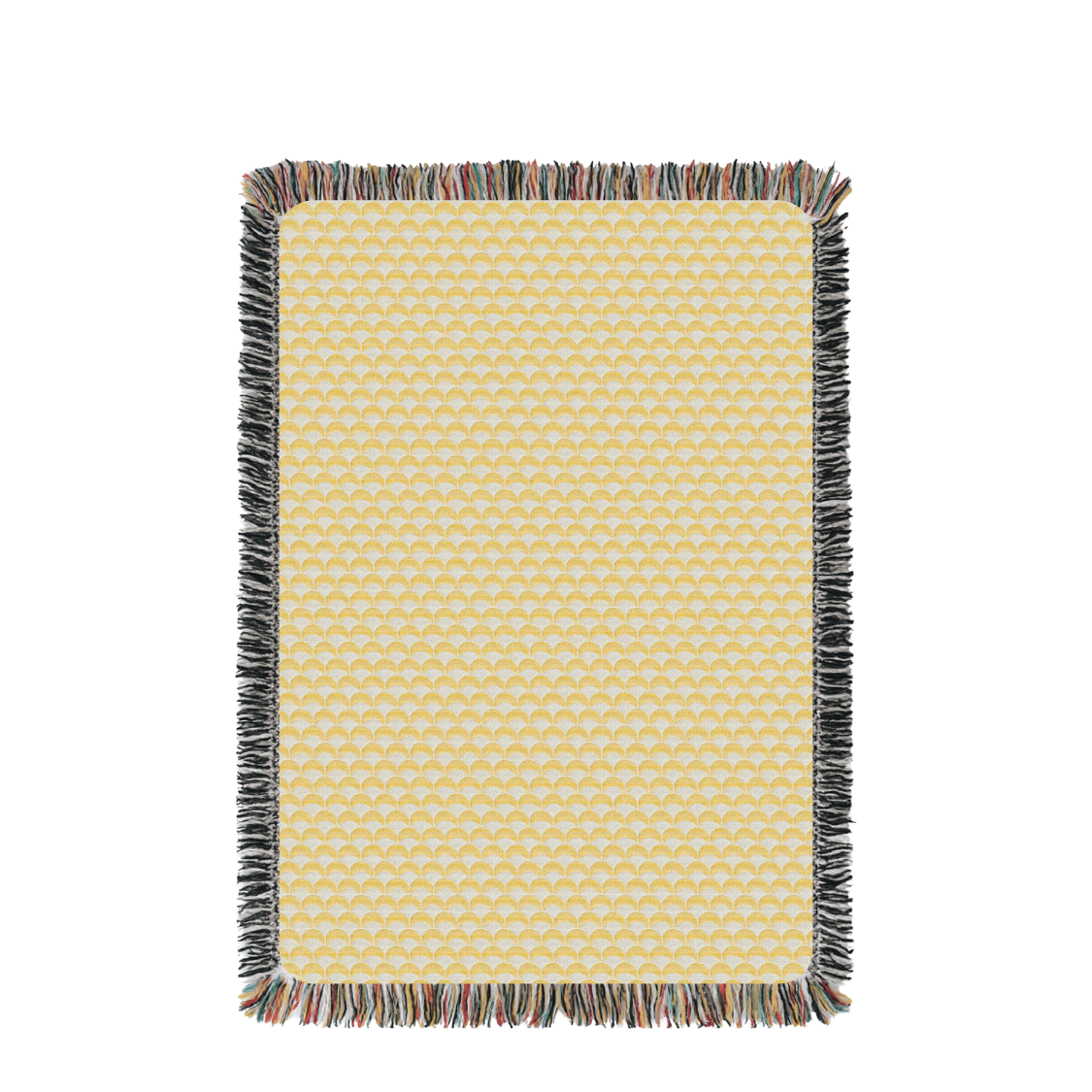 Sadie Honey Yellow Scallop Cotton Throw Blanket