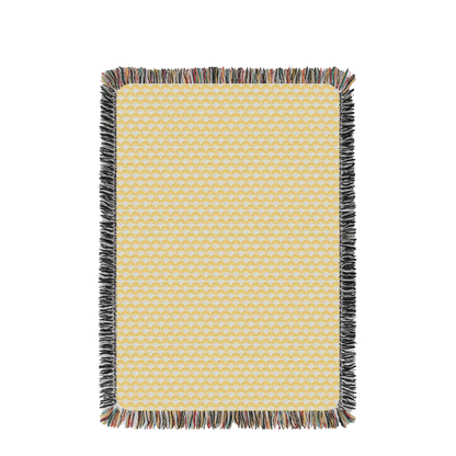 Sadie Honey Yellow Scallop Cotton Throw Blanket