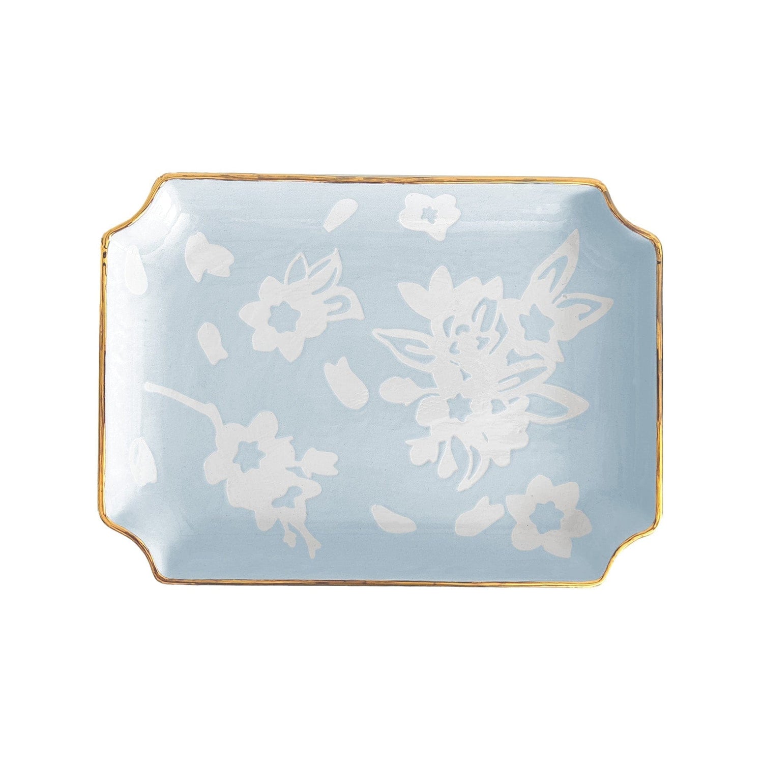 Ruby Clay Company Tray Small / Hydrangea Sakura Trays with 22K Gold Accent