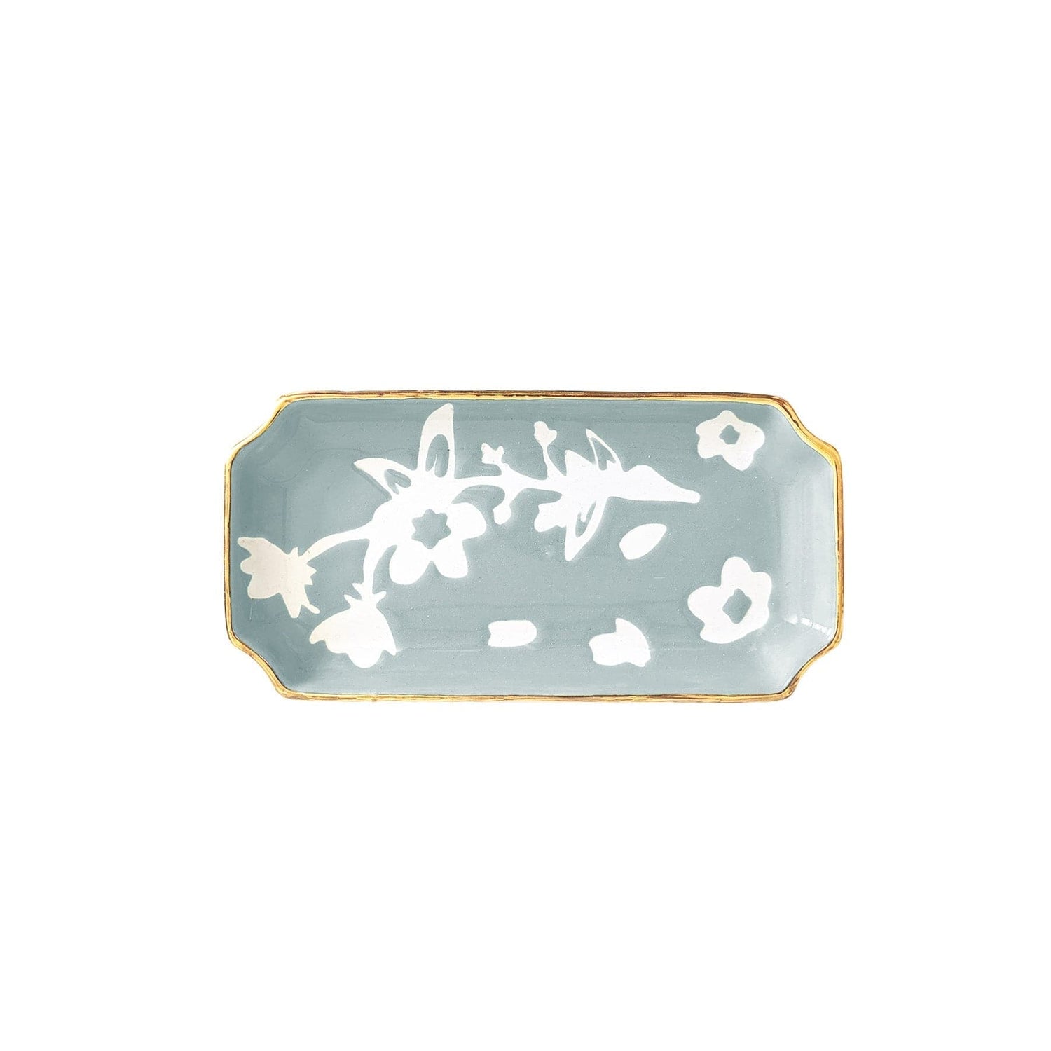 Ruby Clay Company Tray Small / Lambs Ear Blue Sakura Trays with 22K Gold Accent