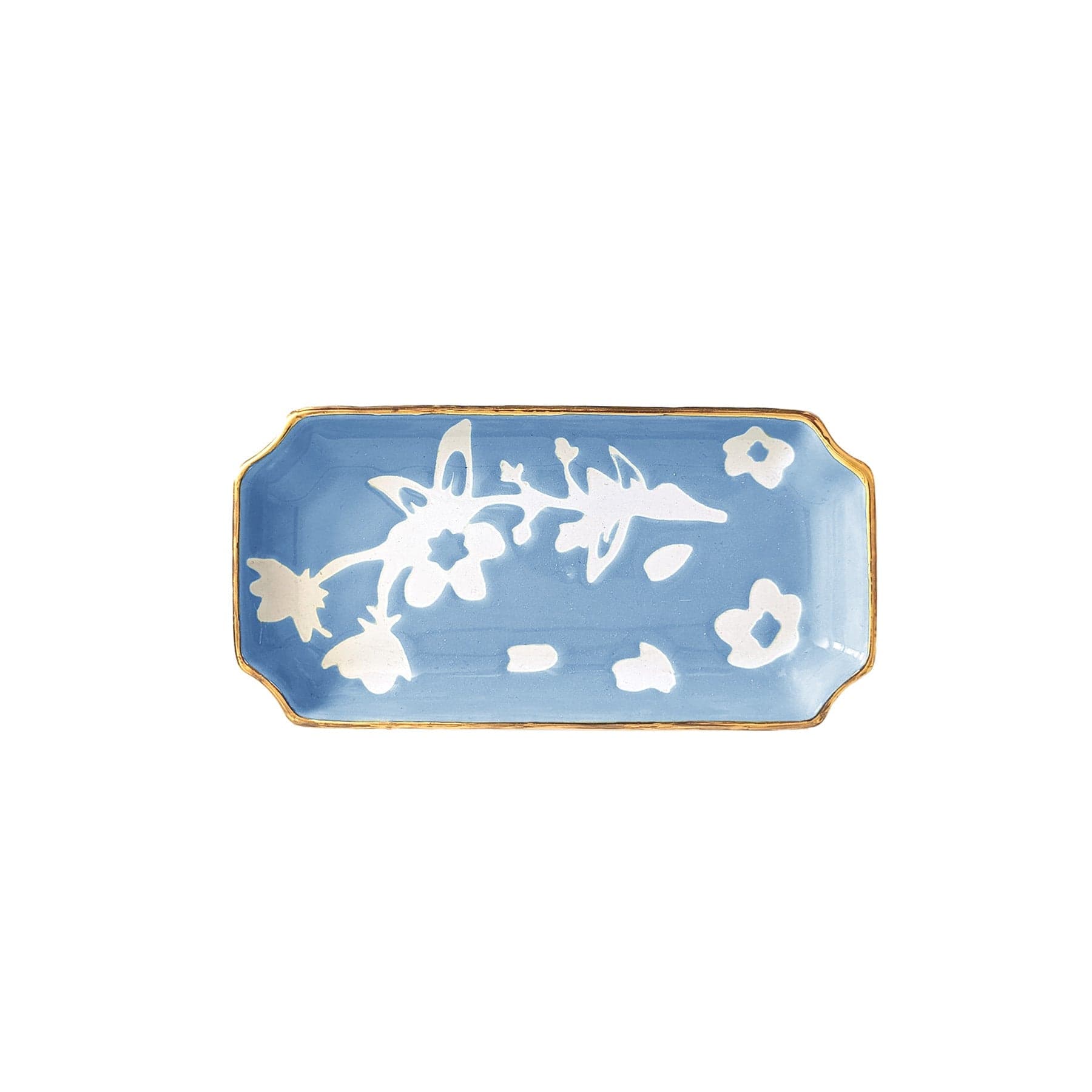 Ruby Clay Company Tray Small / Serenity Blue Sakura Trays with 22K Gold Accent