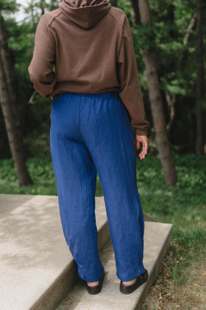 Crescent Moon Pants in Kingfisher Blue