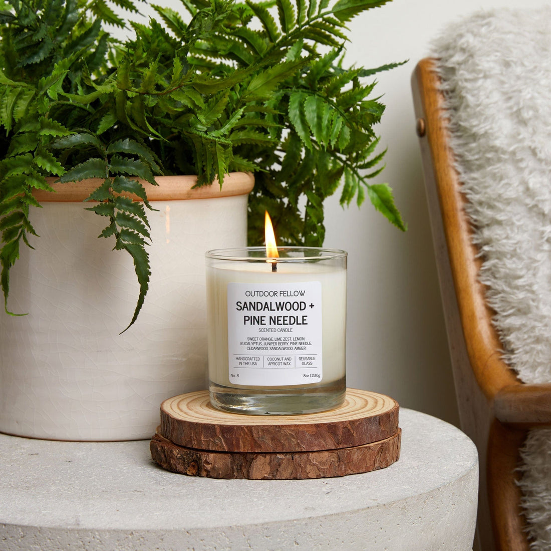 Sandalwood and Pine Needle Scented Candle