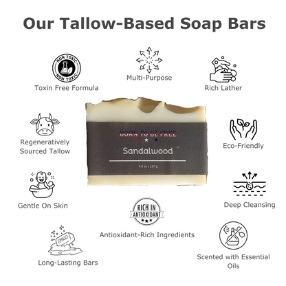 Sandalwood Tallow Soap Bar - My American Goods
