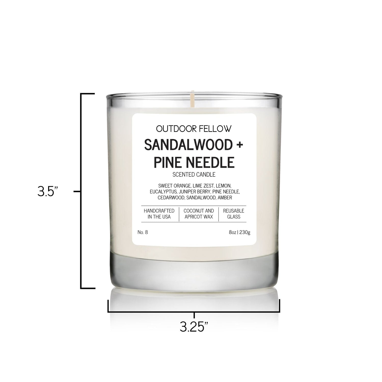 Sandalwood and Pine Needle Scented Candle - My American Goods
