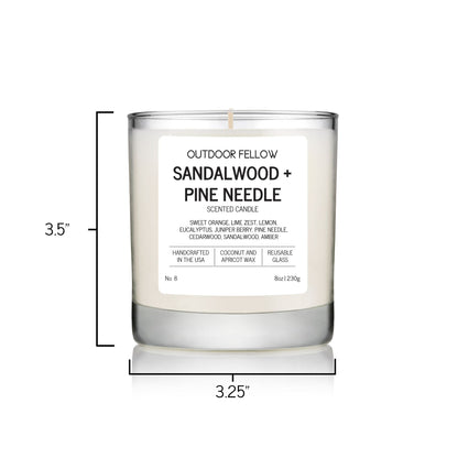 Sandalwood and Pine Needle Scented Candle - My American Goods