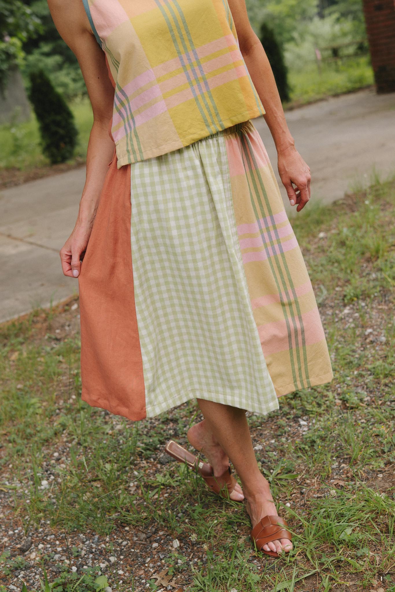 Evening Midi Skirt in Papaya