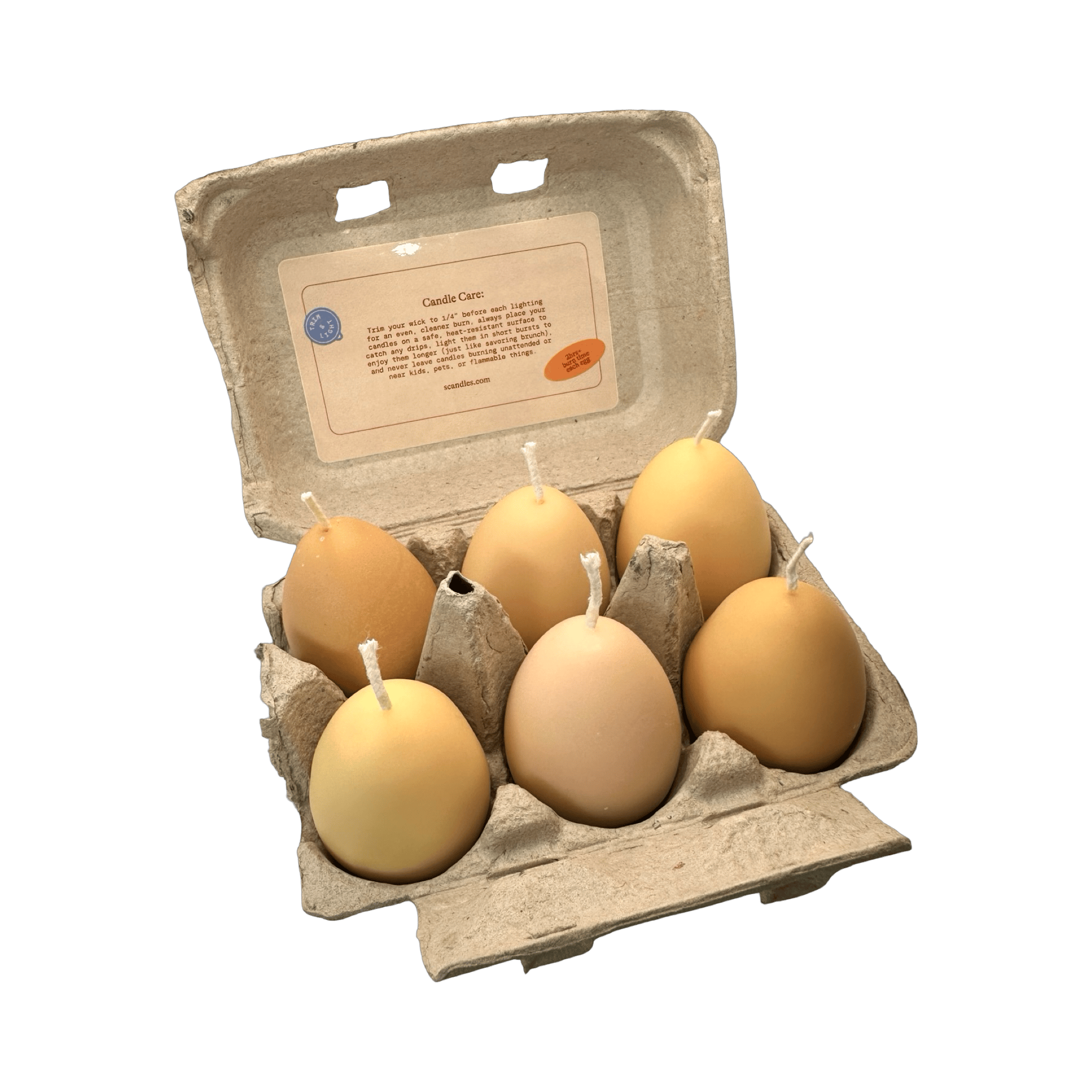 Scandles Farmers Markets Egg Candles - 6 Pack Box