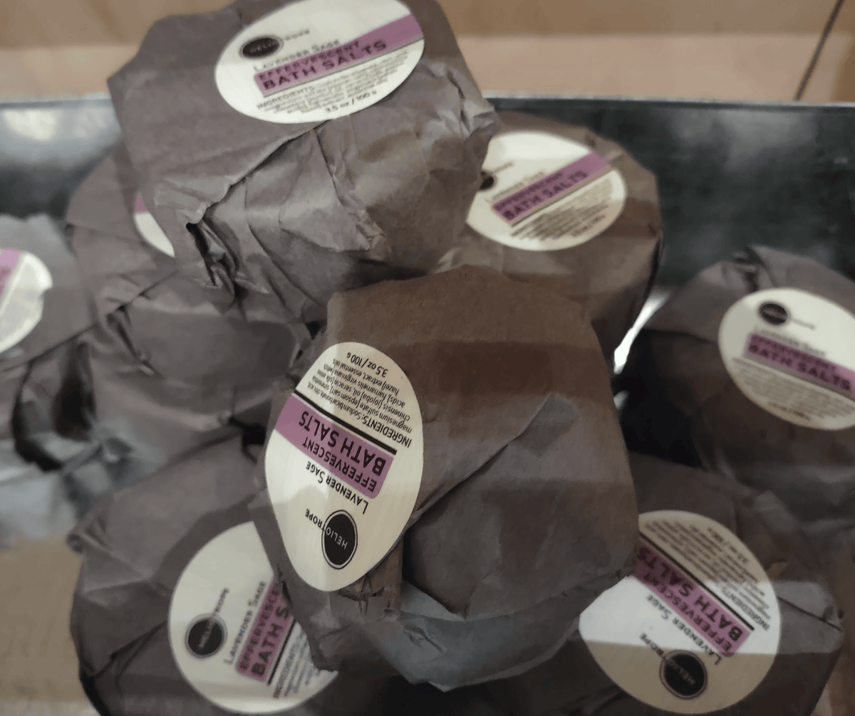 Heliotrope SF Bath Salt Effervescent Bath Fizzies w/Jojoba &amp; Silk Proteins - NEW SCENTS!