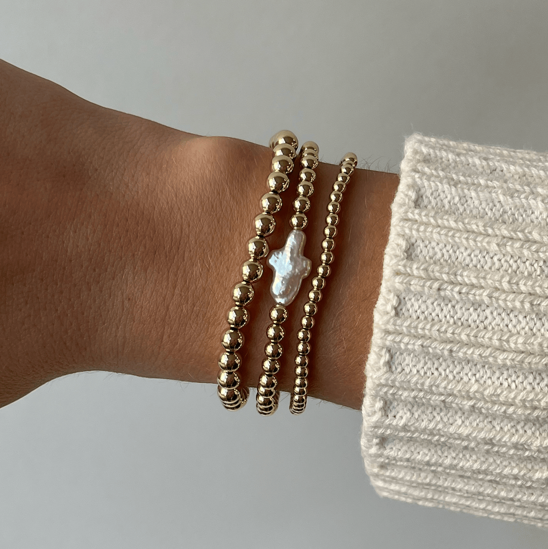 Cuffed by Nano LLC Pearl Cross Juno Bracelet Triple Stack