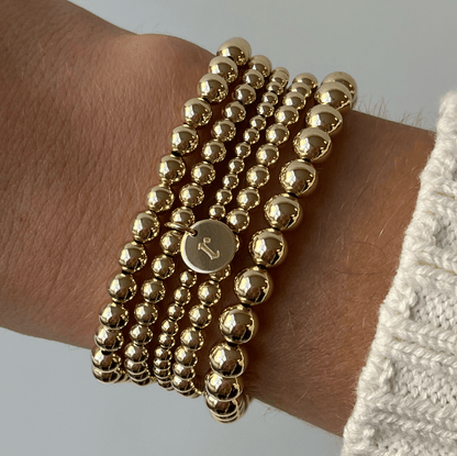 Old English Initial Juno Bracelet Five Stack
