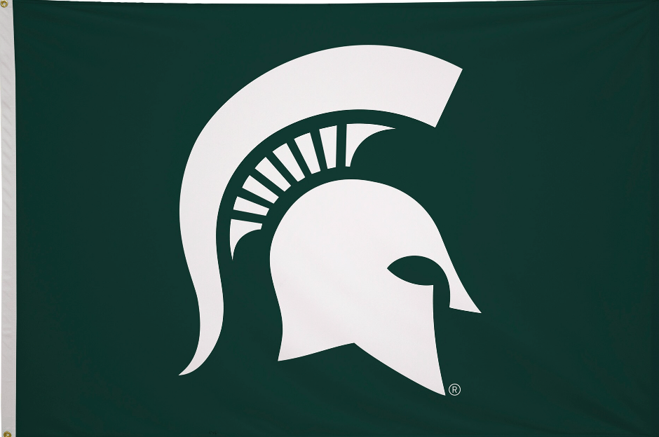 Michigan State University (MSU) Sparty Head Flag