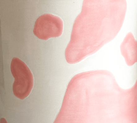 Ruby Clay Company Strawberry Cow Print Column Vase