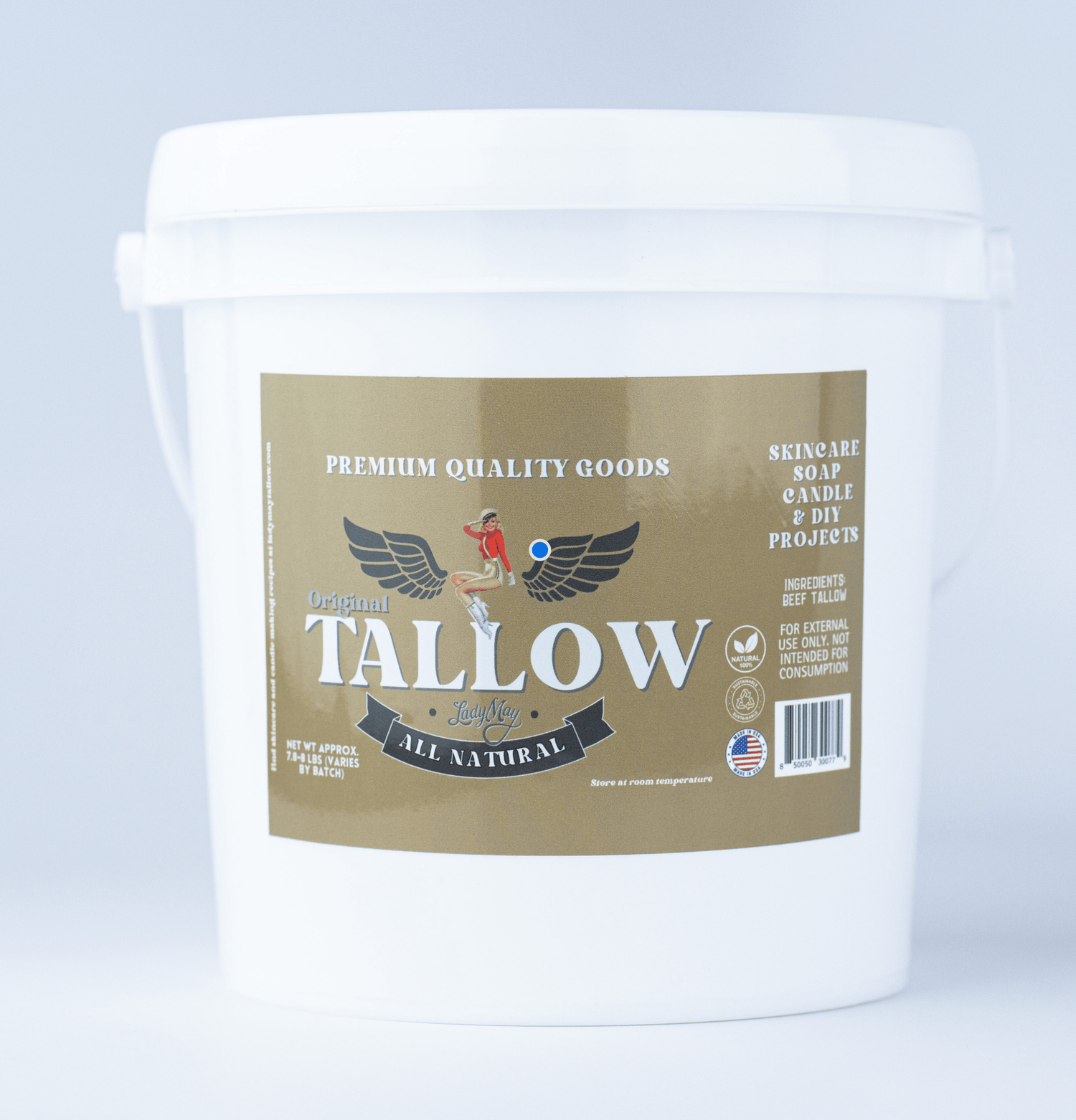 Lady May Tallow Beef Tallow 8lb Unscented Bulk Beef Tallow - 16 Pounds | 100% Natural &amp; Pure