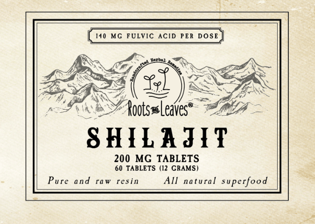 Roots and Leaves, LLC Pure Shilajit Tablets 60ct. - 60 doses