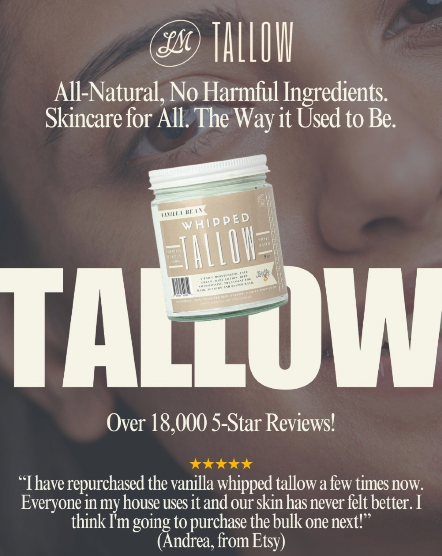 Whipped Tallow Trio - 9oz - Lavender, Vanilla, Eucalyptus Premium Quality All Natural Gift Box by The Lady May - My American Goods