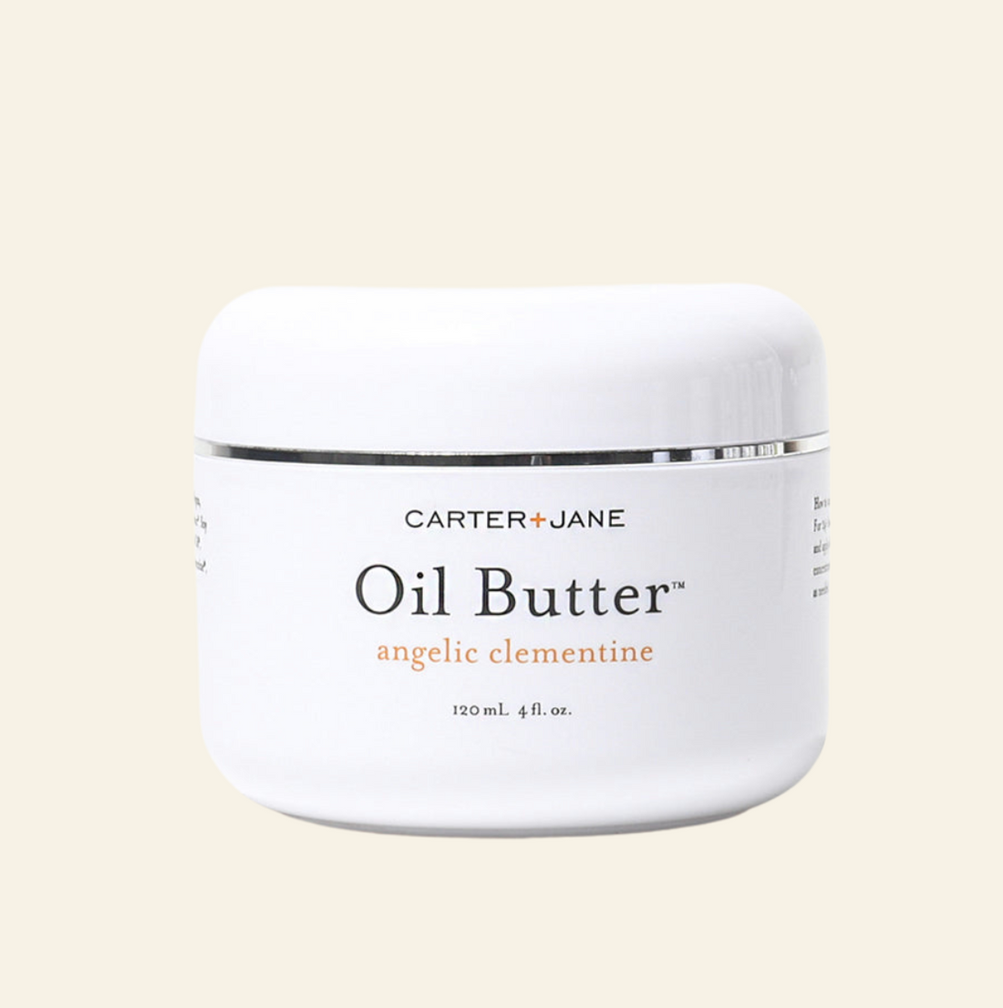 Carter + Jane Oil Butter container on a beige background