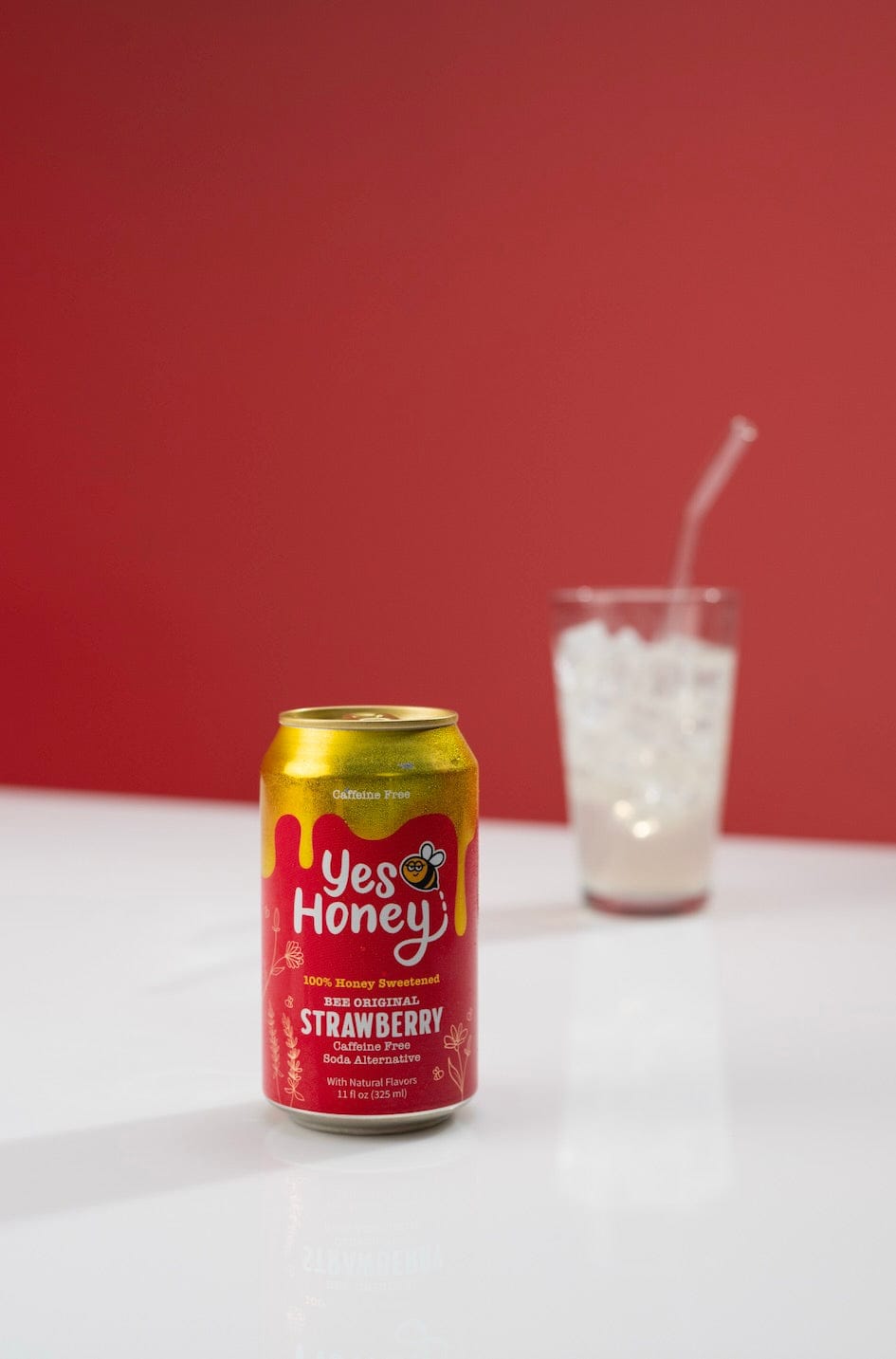 Yes Honey Drink Bee Original Strawberry Soda Alternative