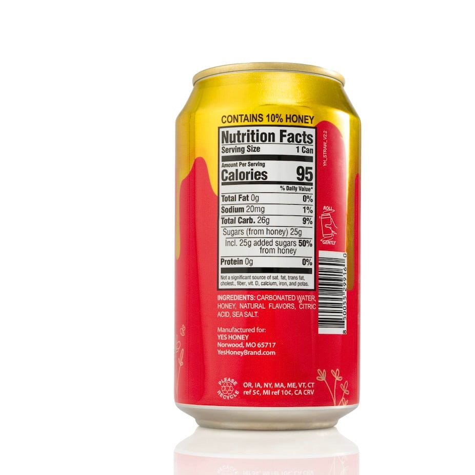 Yes Honey Drink Bee Original Strawberry Soda Alternative