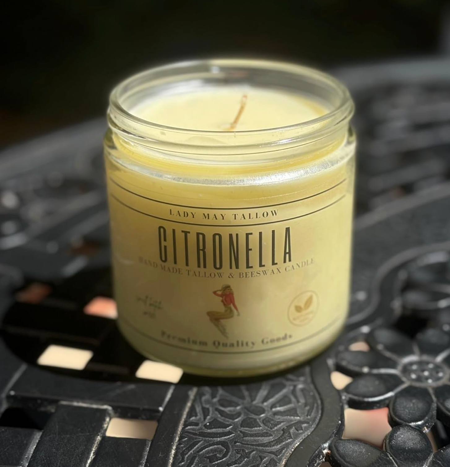Citronella Tallow &amp; Beeswax Candle | All Natural, Non-Toxic, Clean Burning