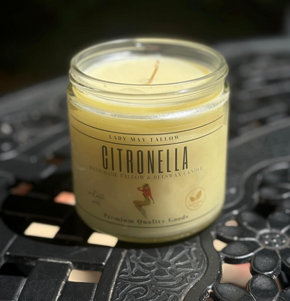 Citronella Tallow &amp; Beeswax Candle | All Natural, Non-Toxic, Clean Burning
