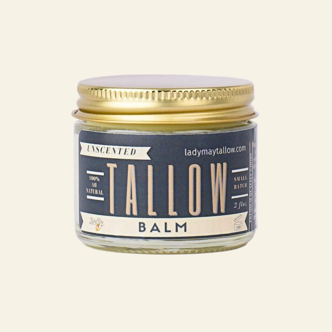 Lady May Unscented Tallow Balm – All-Natural Moisture &amp; Skin Repair