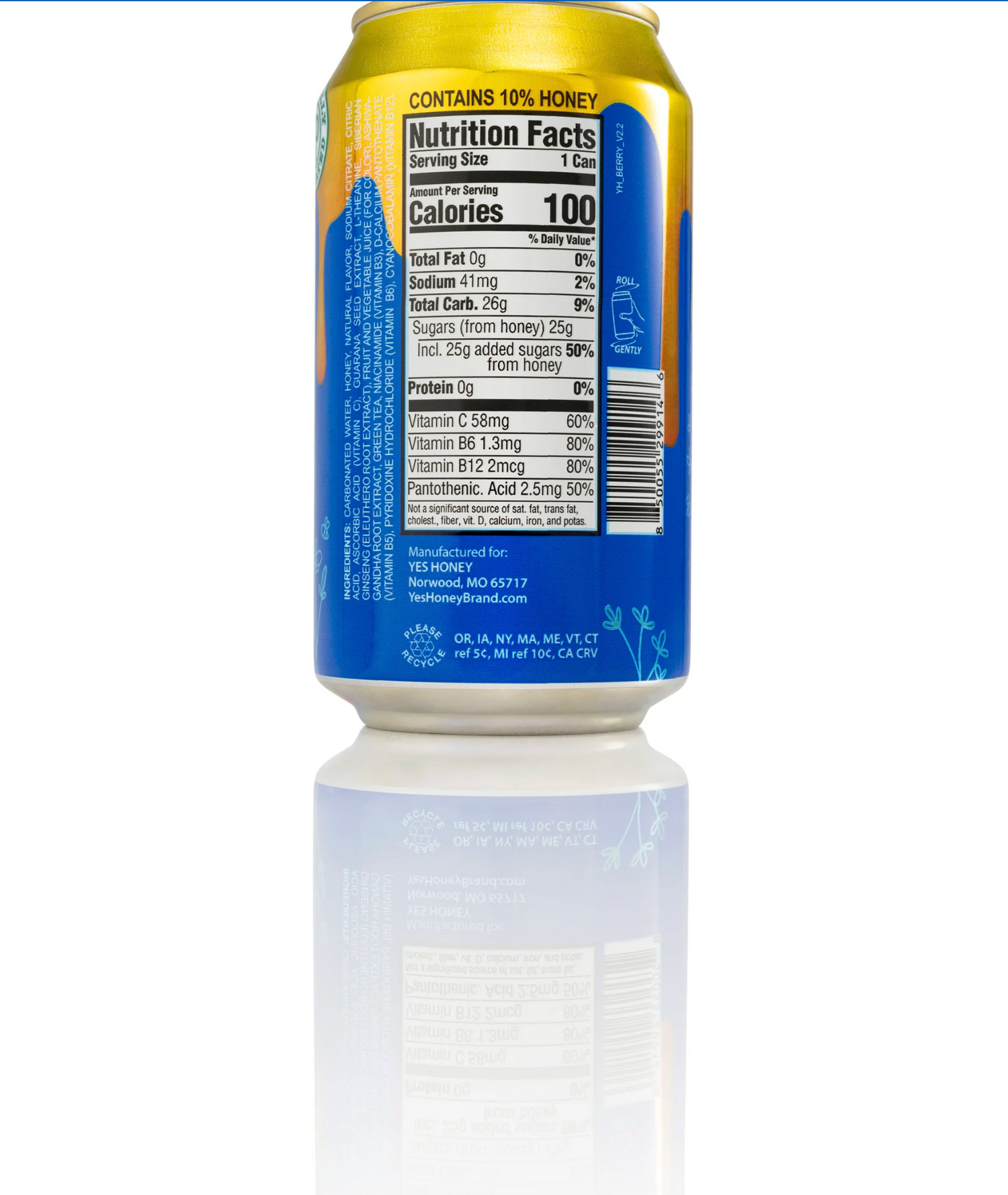 Bee Vitalized Sparkling Honey Sweetened Berry Tea - My American Goods