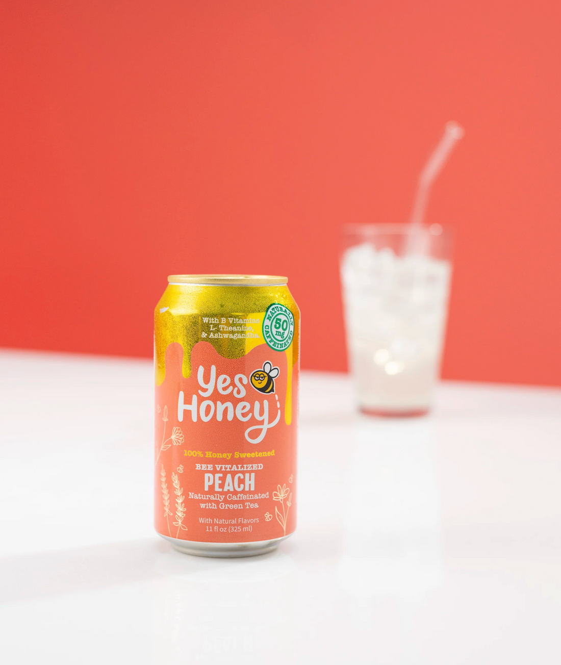 Bee Vitalized Sparkling Honey Sweetened Peach Tea