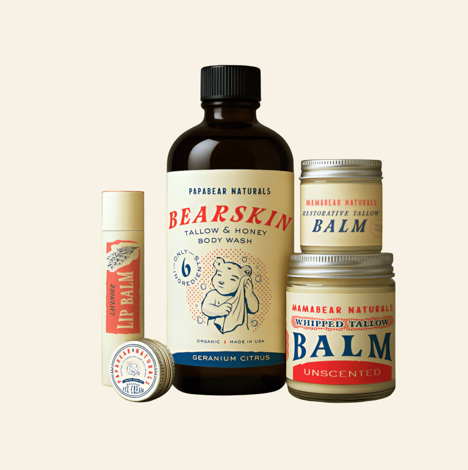 Papabear Self Care Bundle - Tallow Skincare - My American Goods