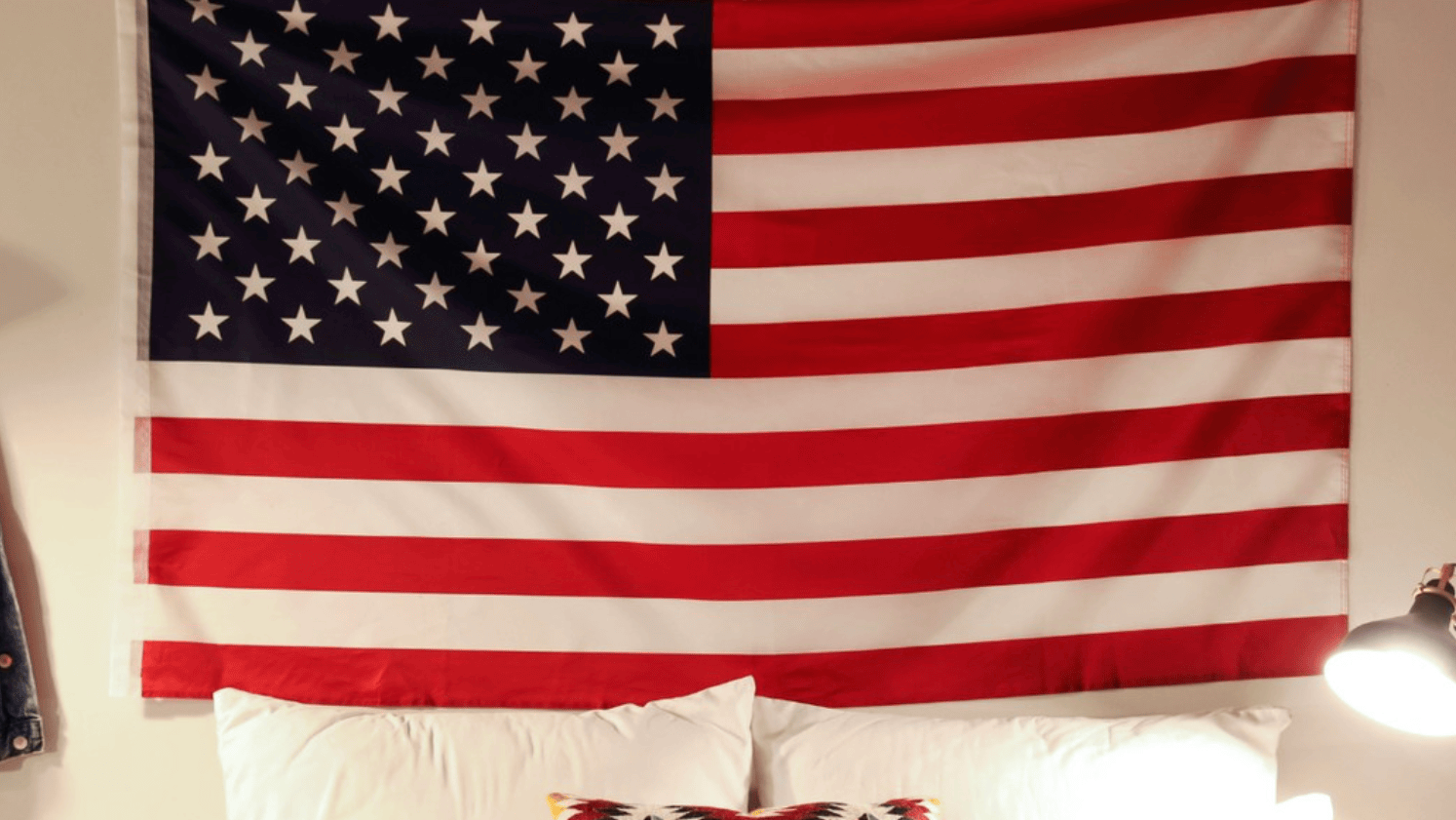Bed with American Flag