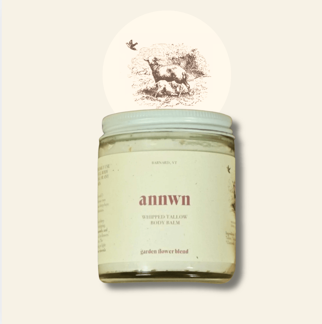 Annwn Whipped Tallow Balm 4oz Garden Blend Body Balm