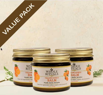 Whole Rituals Face Moisturizer 2oz / 59ML / 3 Pack - Save 15% Citrus Tallow Balm – Natural Moisturizing Skin Balm