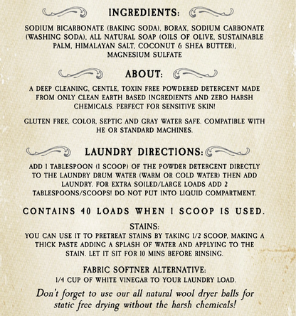 Powdered Laundry Detergent -  Unscented