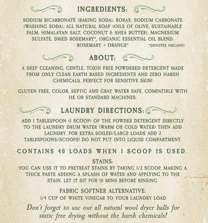 Powdered Laundry Detergent - Rosemary Orange