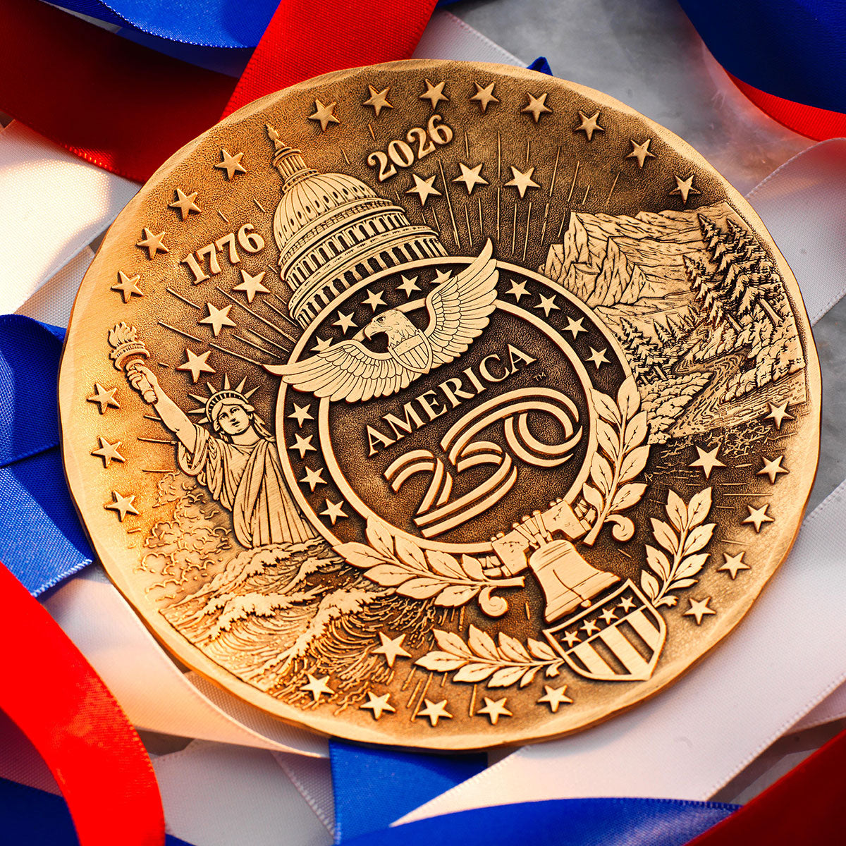 America250 Sea to Shining Sea Commemorative Coaster (Bronze)