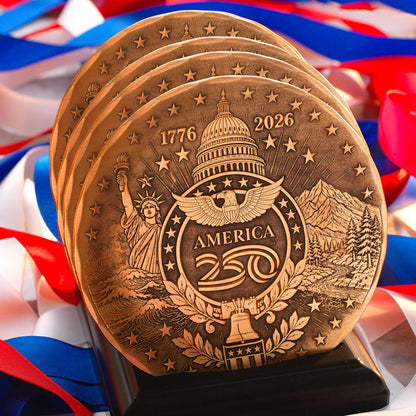 America250 Sea to Shining Sea 4-piece Coaster Set (Bronze)