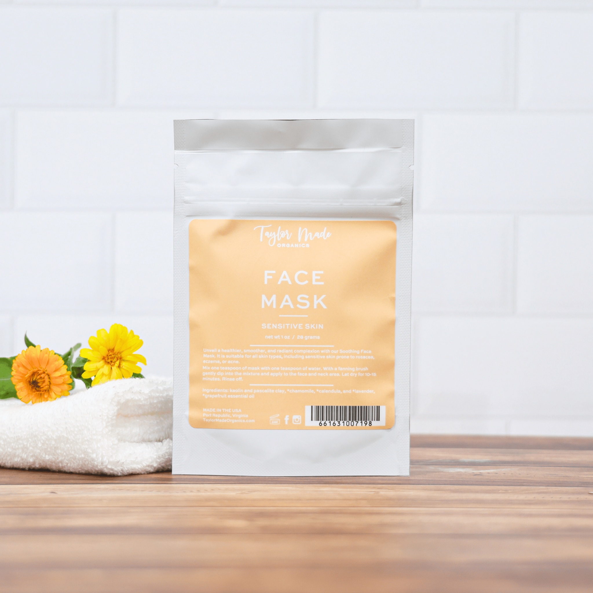Taylor Made Organics Skin Care Masks &amp; Peels Sensitive Skin Face Mask