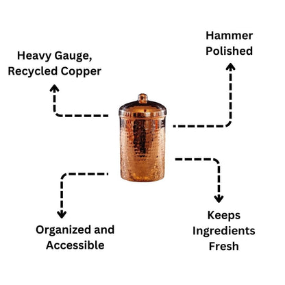 Sertodo Canisters Copper Kitchen Canisters - Large Set, 2 Pieces