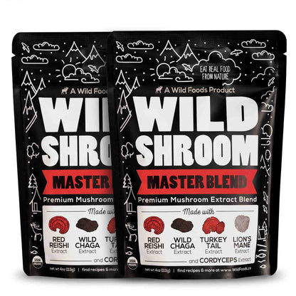 Wild Foods Mushrooms Master Mushrooms Blend, 110 servings – Immune Boosting Adaptogenic Mushrooms