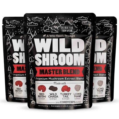Wild Foods Mushrooms Master Mushrooms Blend, 110 servings – Immune Boosting Adaptogenic Mushrooms