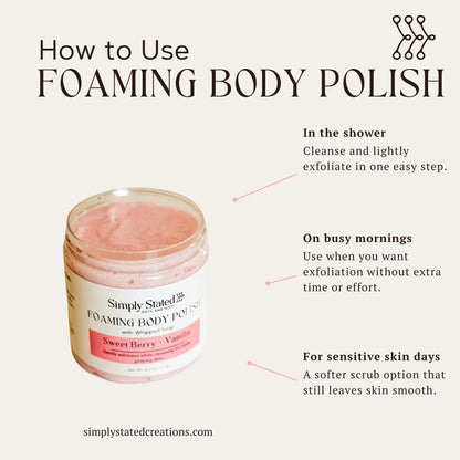 Simply Stated Creations Exfoliants Oatmeal Milk + Honey Foaming Body Polish