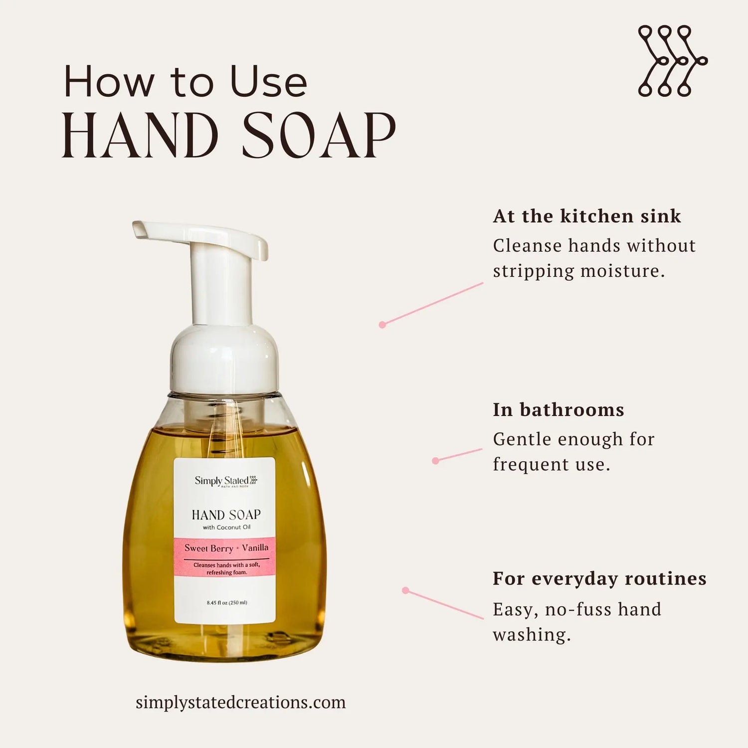 Simply Stated Creations Hand Soaps Warm Vanilla + Sugar Foaming Hand Soap