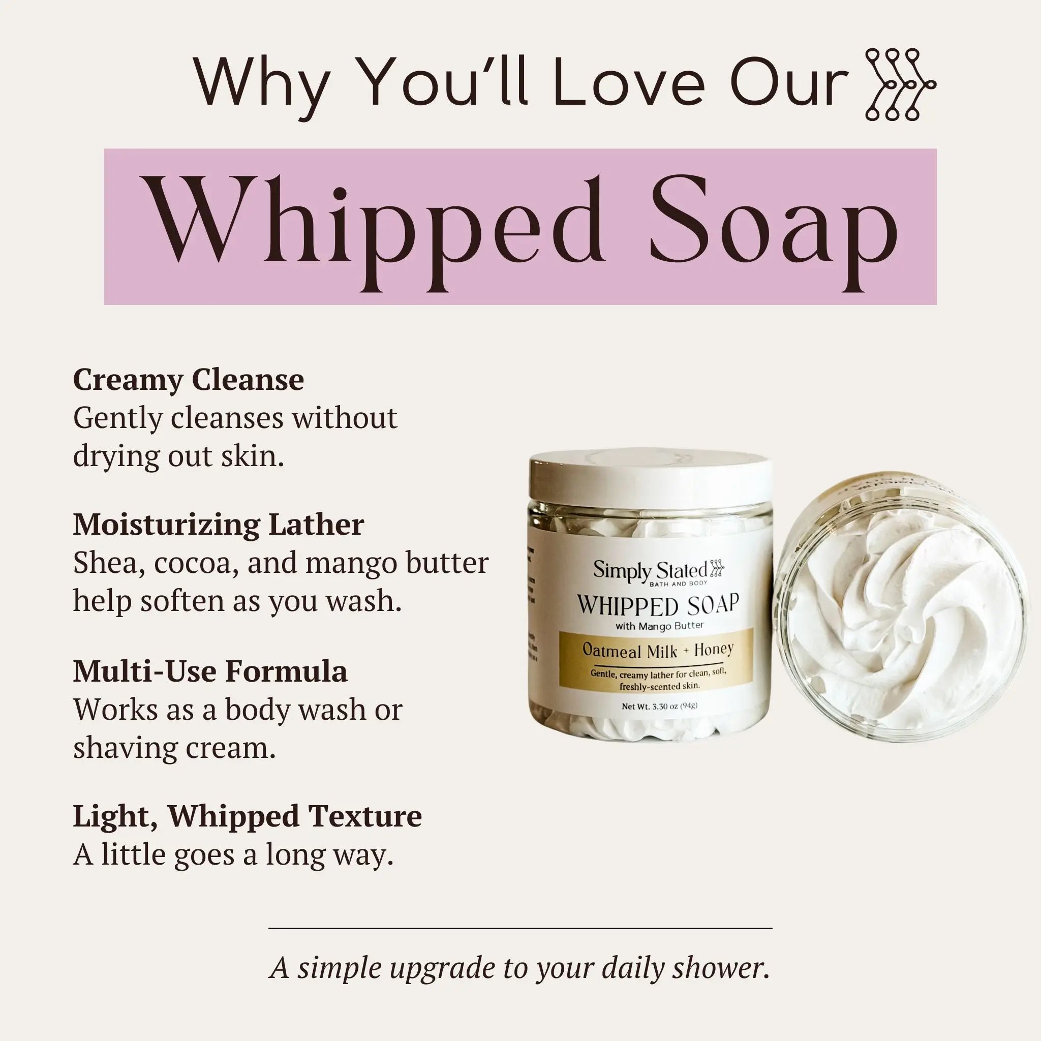 Warm Vanilla + Sugar Whipped Soap