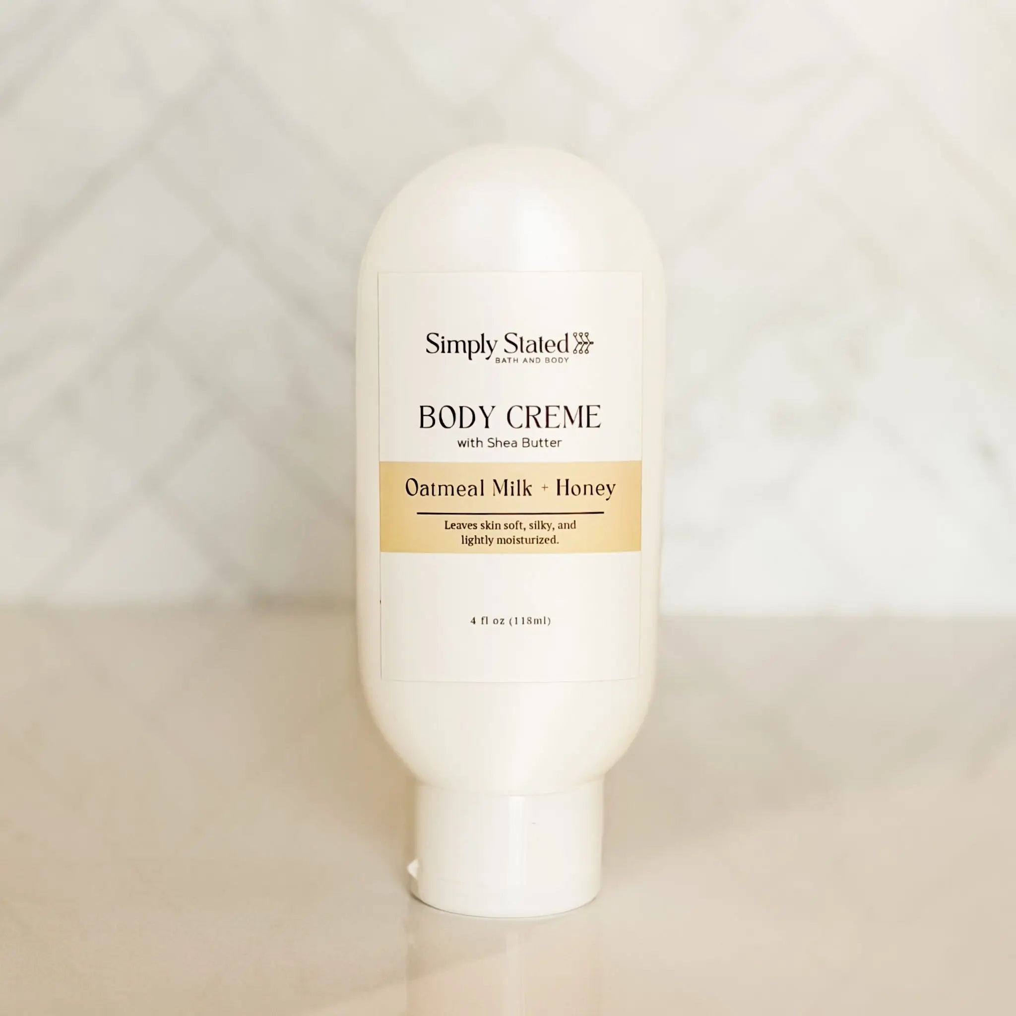 Simply Stated Creations Moisturizers 4 oz Squeeze Bottle Oatmeal Milk + Honey Body Creme