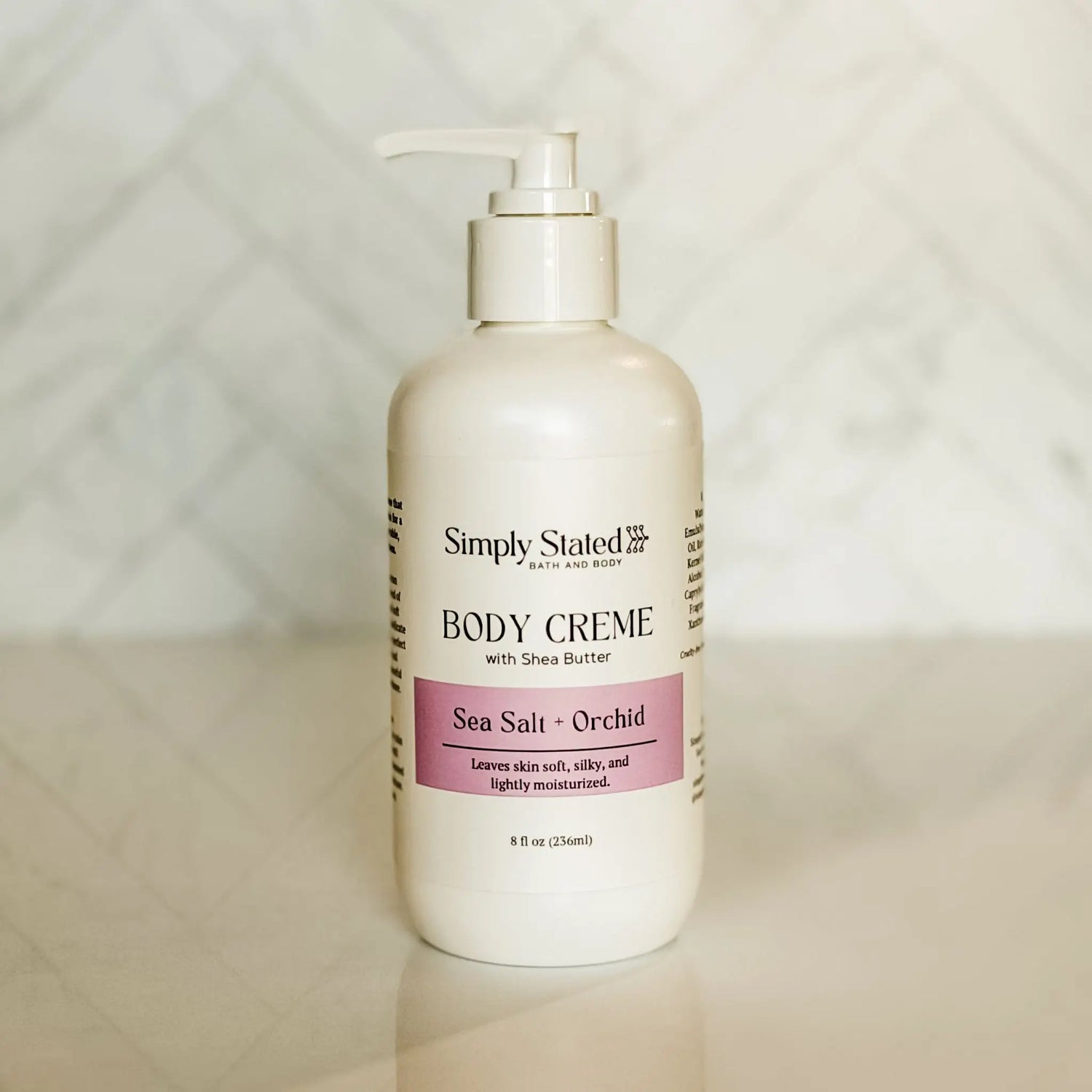 Simply Stated Creations Moisturizers 8 oz Bottle with Pump Sea Salt + Orchid Body Creme